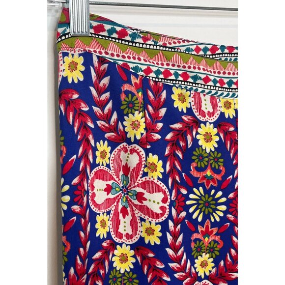 Ark & Co Floral Wide Leg Pants M Red Blue Festival Boho Flowy Palazzo Trousers - Picture 5 of 12